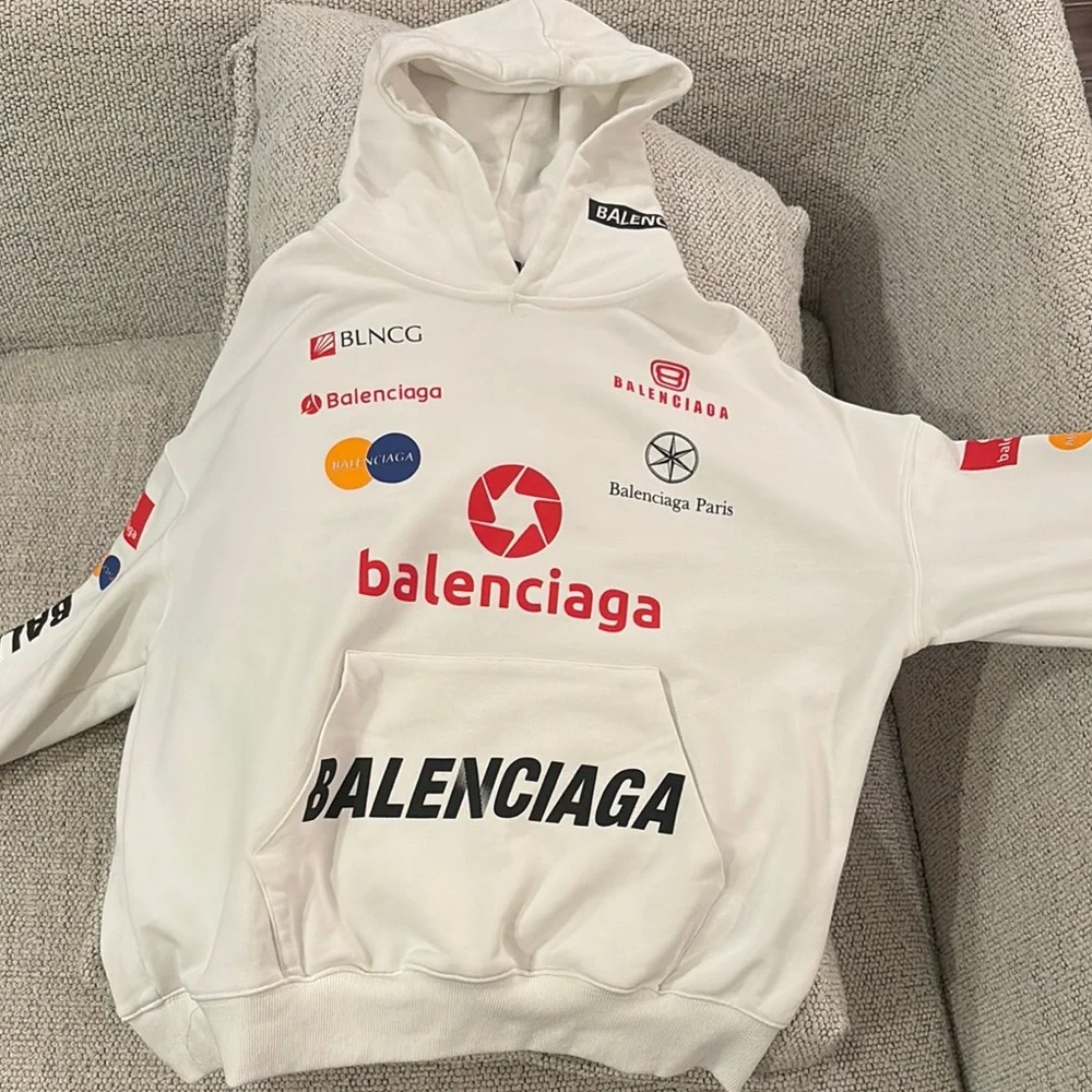 Balenciaga White Logo Men's Sweater - Picture 1 of 3